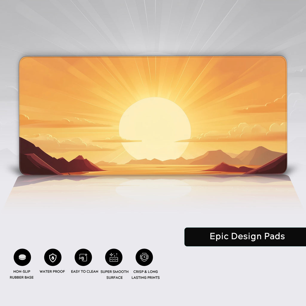 Sunset Desert Landscape Desk Pad
