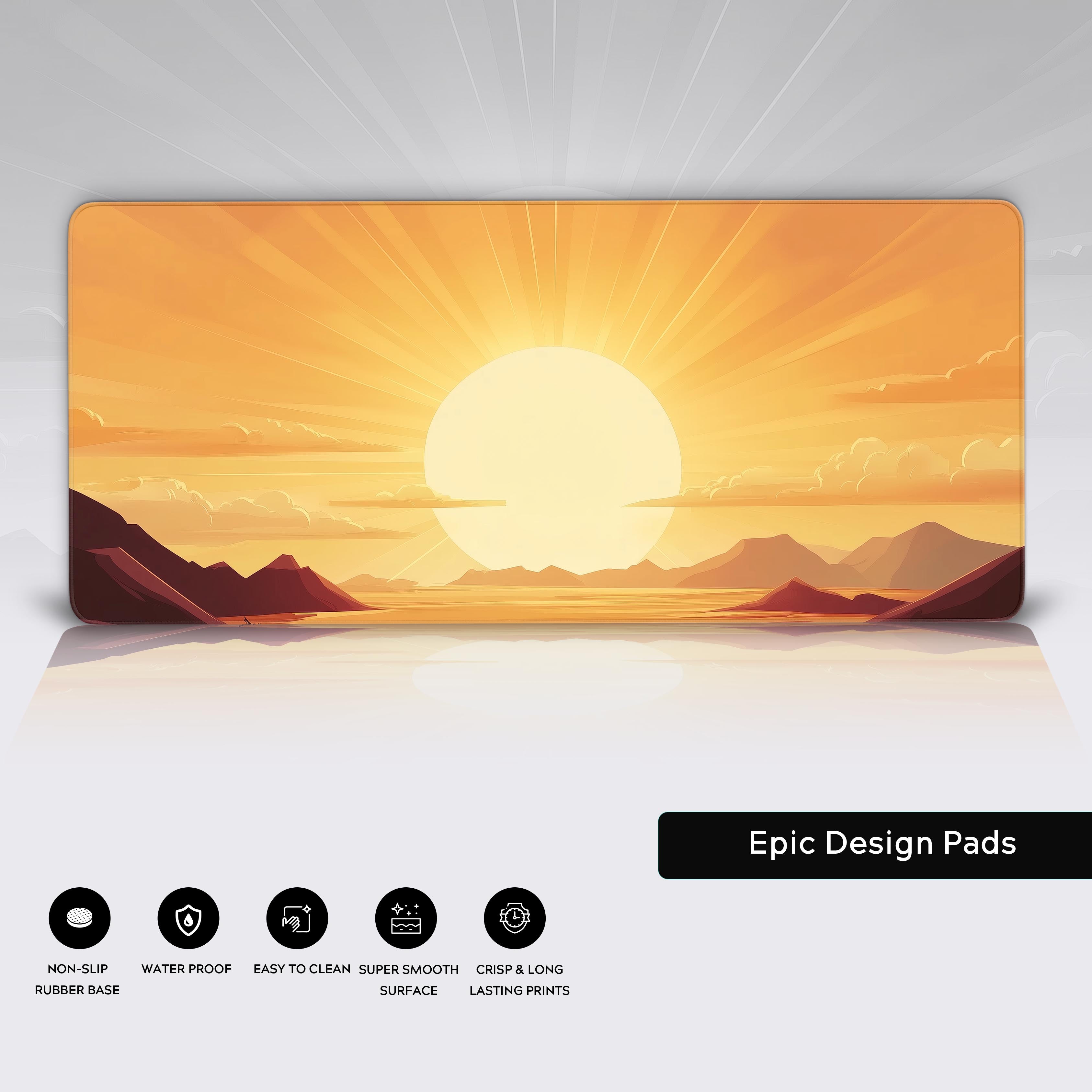 Sunset Desert Landscape Desk Pad