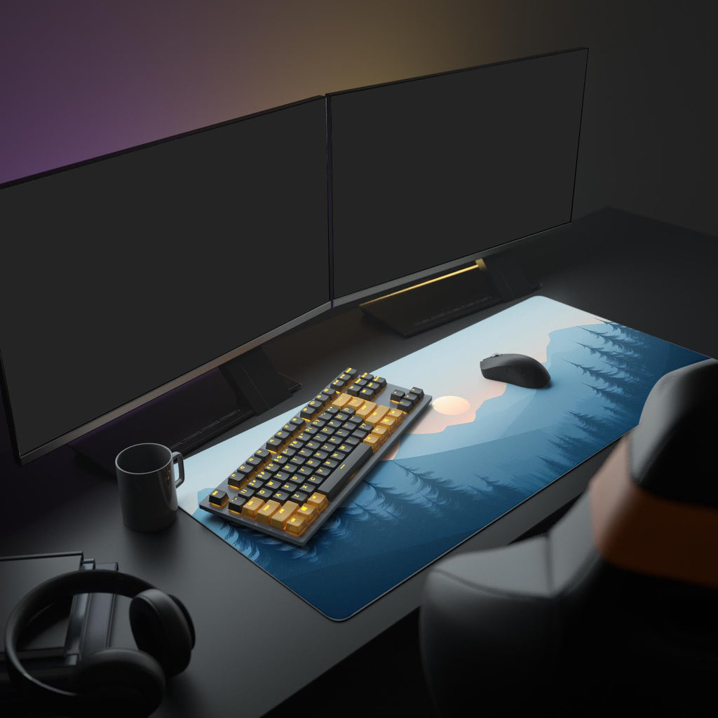 Mountain Sunset Blue Desk Pad