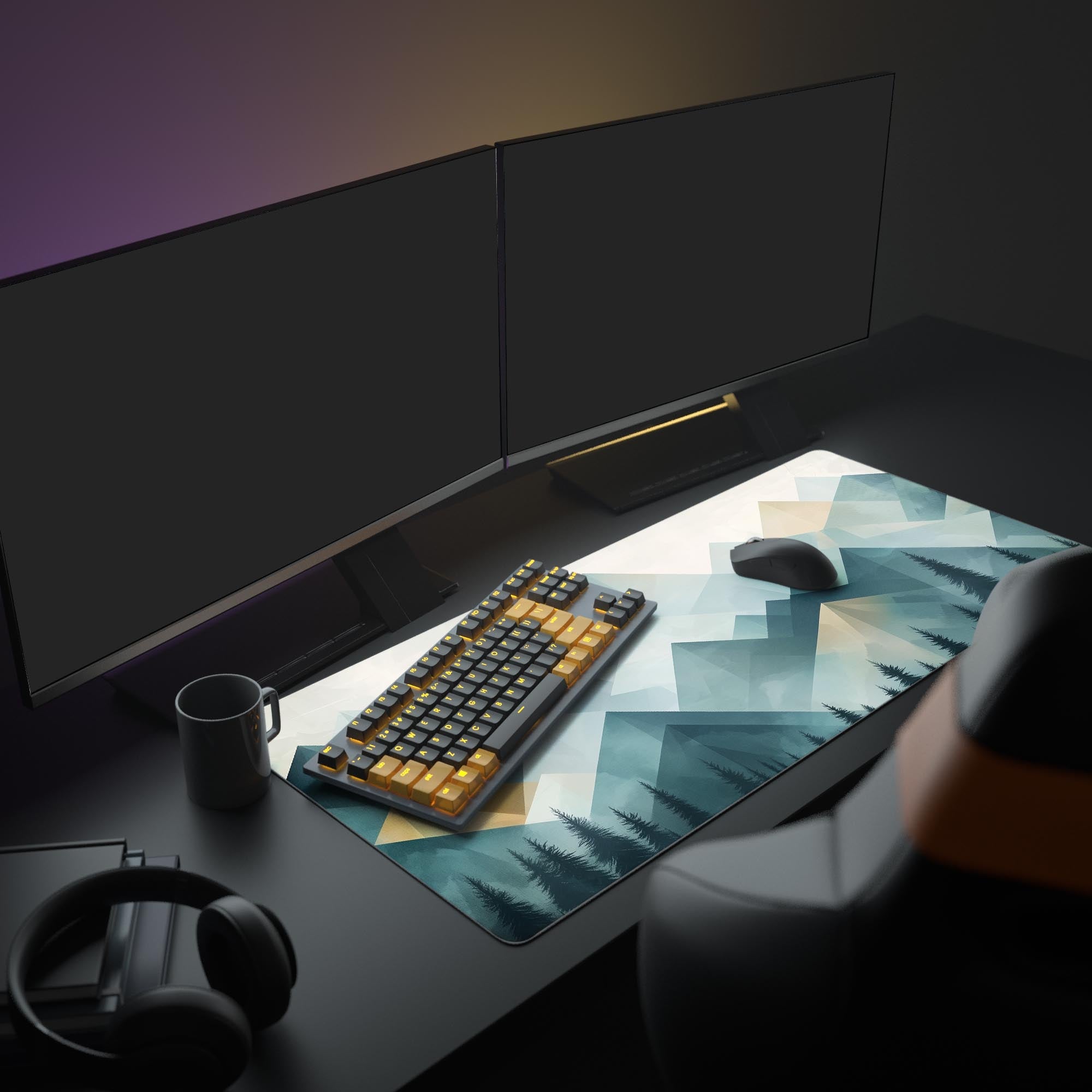 Geometric Mountain Desk Pad