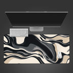 Black White Cream Boho Desk Pad