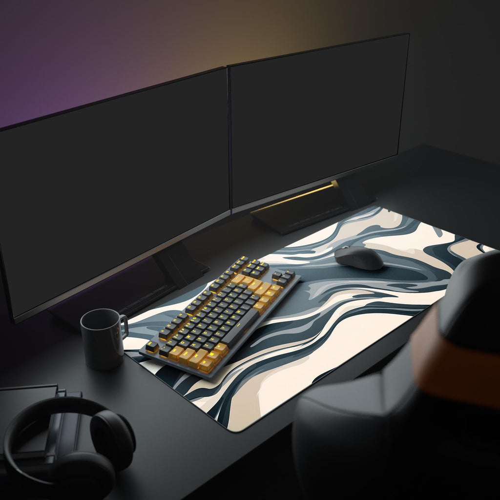 Black White Cream Boho Desk Pad
