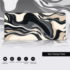 Black White Cream Boho Desk Pad