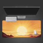 Sunset Desert Landscape Desk Pad